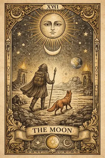 Vintage Tarot illustration style
